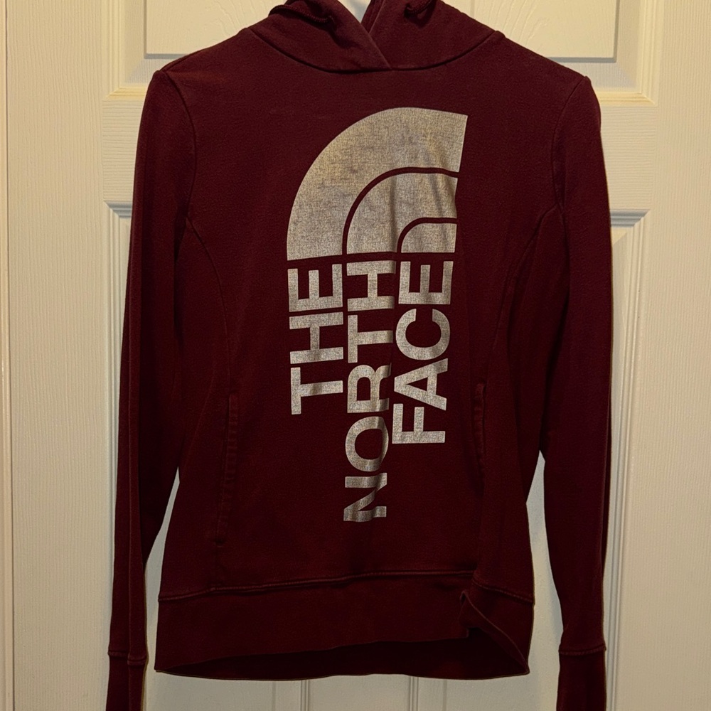 The North Face Maroon Hoodie with Logo